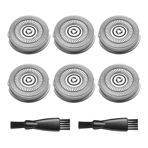 SweetLF Electric Shaver Replacement Heads, 6 Blades and 2 Cleaning Brushes Compatible with SWS7105 SWS7105BK