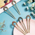 Waydress 5 Pcs Vintage Hair Fork, French Hair Pin for Buns, Metal Chignon Pin with Crystal Rhinestone Double Prong