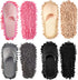 4 Pairs Detachable Microfiber Mop Slippers for Women Men, Washable Dusting Shoes for Home Office Kitchen Floor