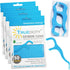 Trueocity Dental Flossers - 4 Pack with Travel Case (200 Total Count), Mint Flavored, Easy Grip, Prevents Tooth Decay