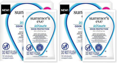 Summer's Eve Ultimate Odor Protection Daily Feminine Wipes, Gentle pH-Balanced Formula with