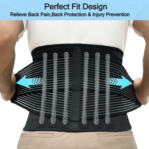 Back Support Belt for Men and Women, Braces for Lower Back Pain Relief, Scoliosis, Sciatica, and Herniated Disc