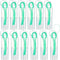 600 Pcs Dental Floss Threader for Bridges, Braces, and Implants, Multifunctional Nylon Loop Design, Pack of 12 (Green)
