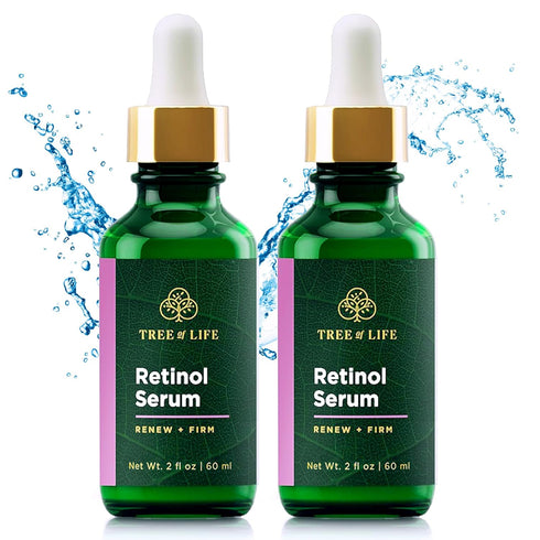 Tree of Life Retinol Serum for Face - Hydrating Hyaluronic Acid for Wrinkle Soothing, 4 Oz Nighttime Serum