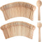 200 Count Disposable Wooden Cutlery Set, 100 Mini Wooden Spoons & 100 Mini Wooden Forks for Parties, Weddings, Camping