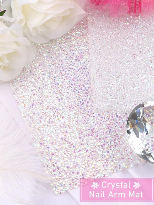 EBANKU Shiny Nail Table Mat, Washable Nail Art Hand Rest Pad for Salon Practice and Manicure