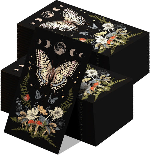 Zhanmai 200 Pcs Butterfly Mushroom Guest Napkins 2 Ply Disposable Vintage Guest Paper