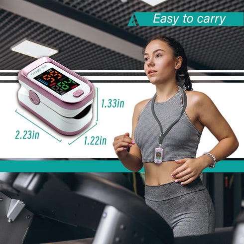 Pulse Oximeter Fingertip - Blood Oxygen Saturation Monitor with Large LED Screen, Lanyard Included (Sports & Aviation