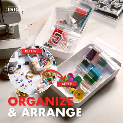 Clear Plastic Zip Bags with Zipper Seal by DiRose, Resealable, Strong, Thick, Sturdy, 5x8, 100 Pack for Organizing,