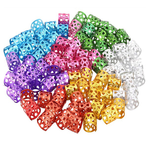 Tbestmax 200 pcs Colorful Dreadlocks Beads, Hair Braid Rings/Clips, Hair Cuffs Accessories Decoration
