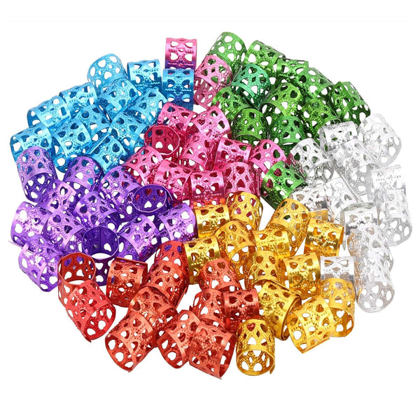 Tbestmax 200 pcs Colorful Dreadlocks Beads, Hair Braid Rings/Clips, Hair Cuffs Accessories Decoration