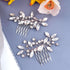 OIIKI 2PCS Silver Rhinestone Hair Combs, Clear Metal Bridal Hair Accessories for Women and Girls