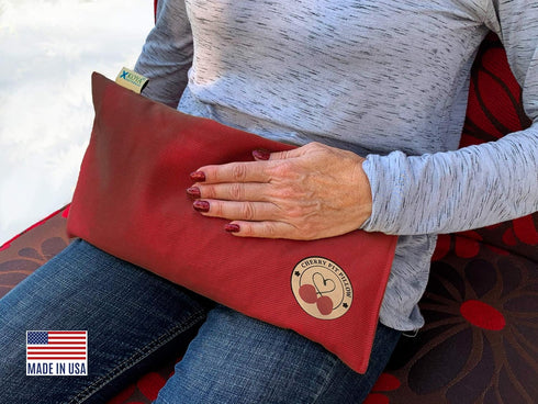 KOYA Naturals Microwavable Heating Pad - Cherry Pit/Stone/Seed Pillow Heat Pack for Neck, Muscles, Joints, Henna Red