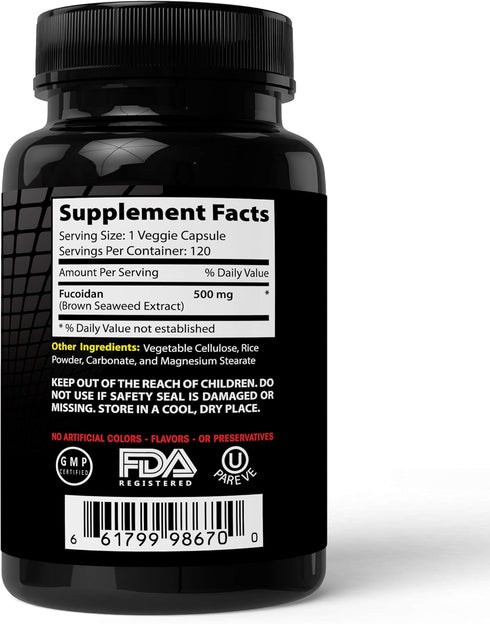 Absonutrix Fucoidan Pure Brown Seaweed Extract, Laminaria Japonica Cell Immunity, 120 Capsules