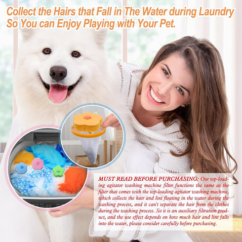 Lint Catcher for Laundry, Pet Hair Remover, Reusable Household Hair Filter Washer Lint Trap Net Pouch 4 Pieces