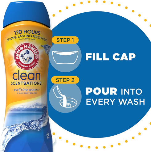 HAMMER 45 Oz ARM & Clean Scentsations In-Wash Scent Booster, Laundry Scent Booster Purifying Waters scent