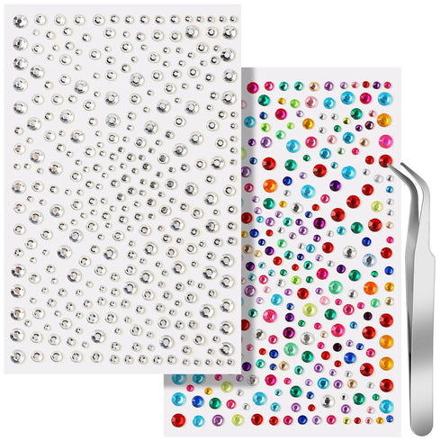 Teenitor Face Gems, Self Adhesive Rhinestone Face Jewels, 650pcs Stick On Gems for Makeup and Body