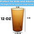 Restaurant Grade BPA-Free 12oz Amber Plastic Cups, 6pk Durable Break Resistant Drinking Glasses
