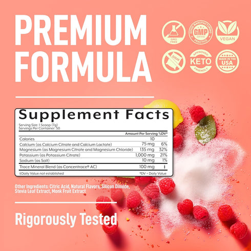 Keppi Keto Electrolytes Powder - Sugar Free Hydration Electrolytes - Made in USA - Raspberry Lemonade Flavor