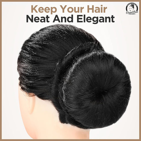 Teenitor Hair Donut, Hair Bun Maker, Black (Extra-large, Large, Medium and Small)