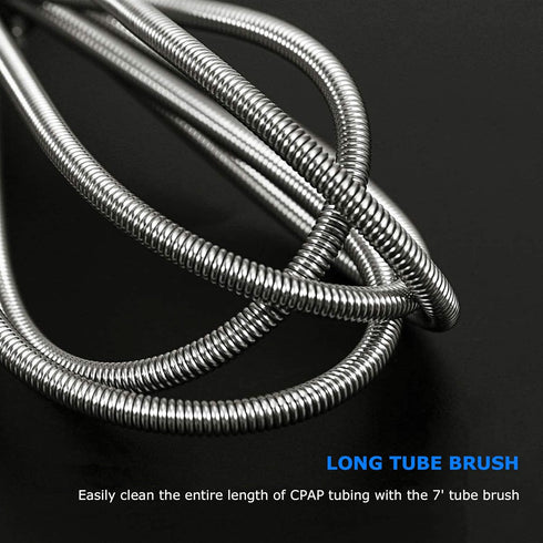 CPAP Tube Cleaning Brush - 7 Feet Flexible + 7 Inches Stainless Steel Wire Bristle Brush for 22mm Diameter Tubing