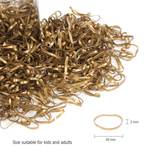 Hoyols 1000 Piece Pack Hair Bands, Elastic Rubber Ponytail Ties for Women Girls, Mini Soft Golden Color (Gold Metal)