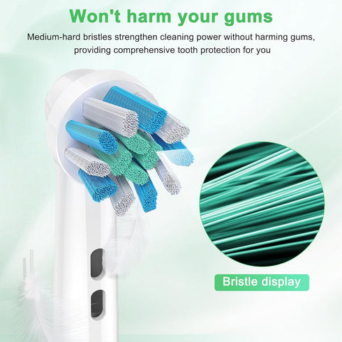 Toothbrush Braun Oral B Replacement Heads - Floss Cross Action - Compatible with Oral B Pro 1000/2000/3000/5000/6000