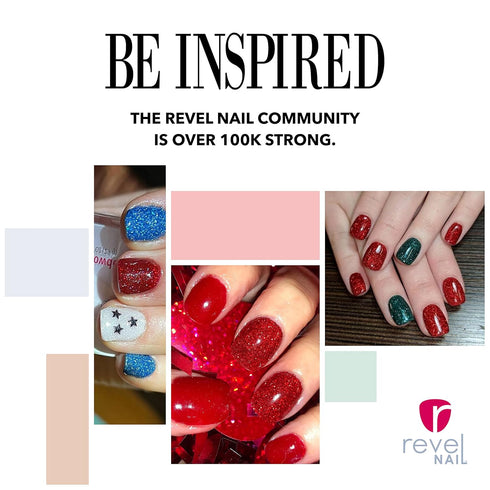 Revel Nail Dip Powder - Red Glitter Powder Dip Nail Polish, Chip Resistant with Vitamin E and Calcium, Infatuated