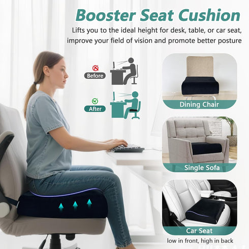 Adult Booster Seat Cushion for Chair, Extra Thick Lift Cushions for Elderly, Office Chair Booster Seat Riser Cushion