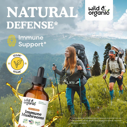 Immune 8-in-1 Immune 4 oz Wild & Organic Mushroom Tincture - Support with Chaga, Reishi, Turkey Tail, Lions Mane