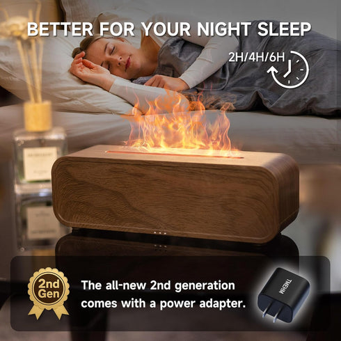 Humidifier,7 TMEHM Sound Reactive Flame Air Diffuser Colors Aromatherapy Essential Oil Diffuser,Ultrasonic Aroma