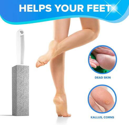 DISIWENE Pumice Cleaning Stone with Handle for Toilet Bowl, Hard Water Ring Remover for Bath, Pool, Kitchen, Household