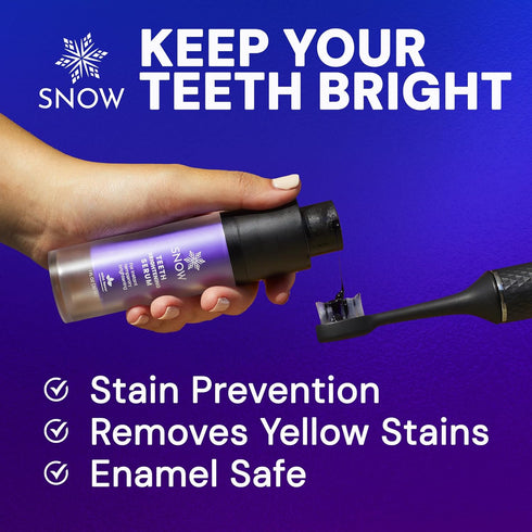 SNOW Teeth Brightening Purple Serum, Gentle & Enamel Safe for Instant Brightening, 2 Month Supply