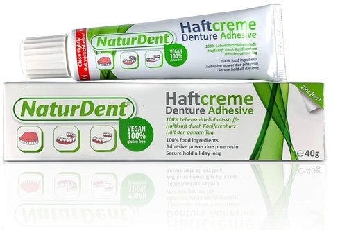 NaturDent Natural Strong Denture Adhesive, Holds Dentures Longer, No Zinc, No Petrochemical, No Yucky Taste