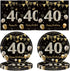 MMOONN 40th Birthday Party Paper Plates and Napkins,40th Themed Birthday Anniversary Party Decorations