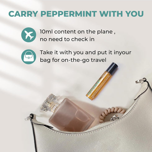 French Peppermint Essential Oil Roll On - Therapeutic Grade Aromatherapy Oil for Pregnancy Essentials, Relieves Tension