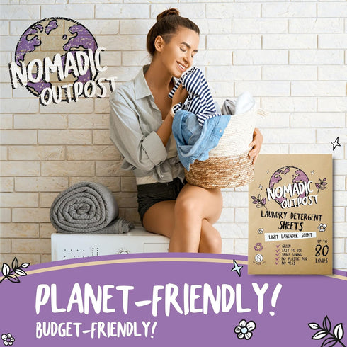 Eco-Friendly Laundry Detergent Sheets, Lavender, 80 Loads, Washer-Friendly Soap Sheet