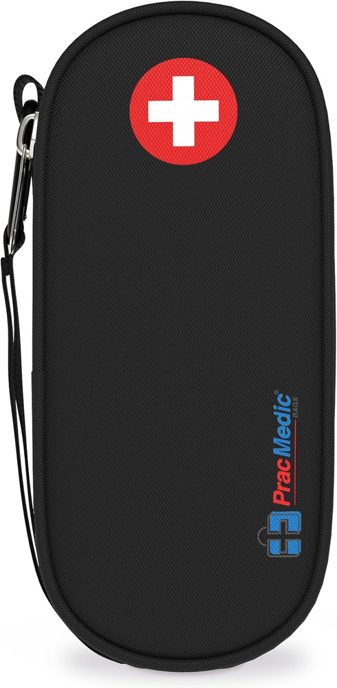 PracMedic EpiPen Carry Case - Insulated Compact Case holds 2 Epipens or Auvi-Q, Inhaler, Medicines (Black)