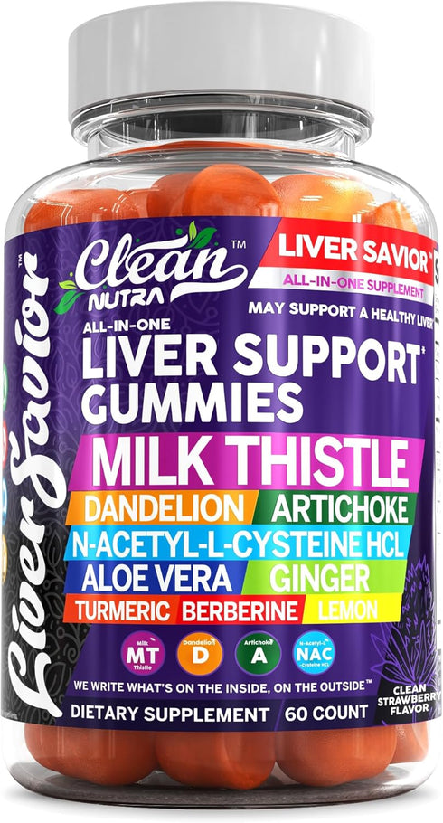 Clean Nutra Liver Cleanse Detox & Repair Gummies | Milk Thistle Gummy