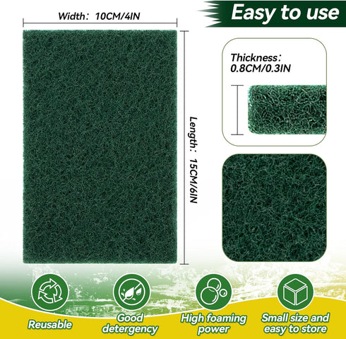 Heavy Duty Scouring Pad, 12PCS for Kitchen Bathroom Household Cleaning Scrubbing Pads