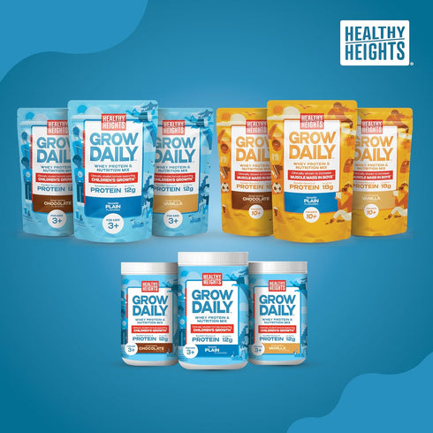 Healthy Height Grow Daily Kids Protein Drink Mix (Vanilla): High Protein Shake for Kids 3+