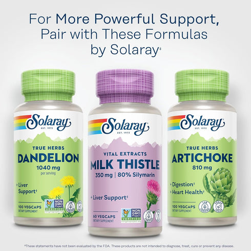 SOLARAY Milk Thistle Seed Extract 350 mg, 60 VegCaps, Vegan, 60 Servings, 80% Silymarin