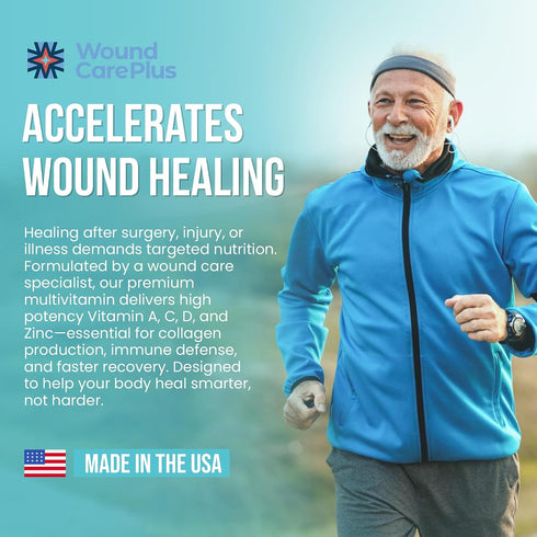 Immune 60 Wound Care Plus Men's Multivitamin Comprehensive Vitamin & Mineral Blend with Vitamins A, B, C, D, E, Zinc