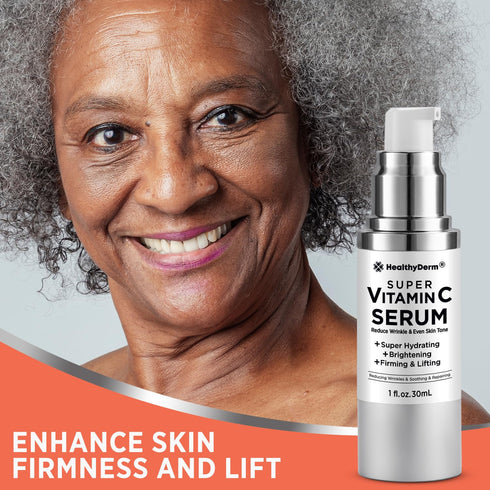 Super Vitamin C Serum for Women Over 70 - Hydrating, Lifting, Face Wrinkle & Age Spots Reduction