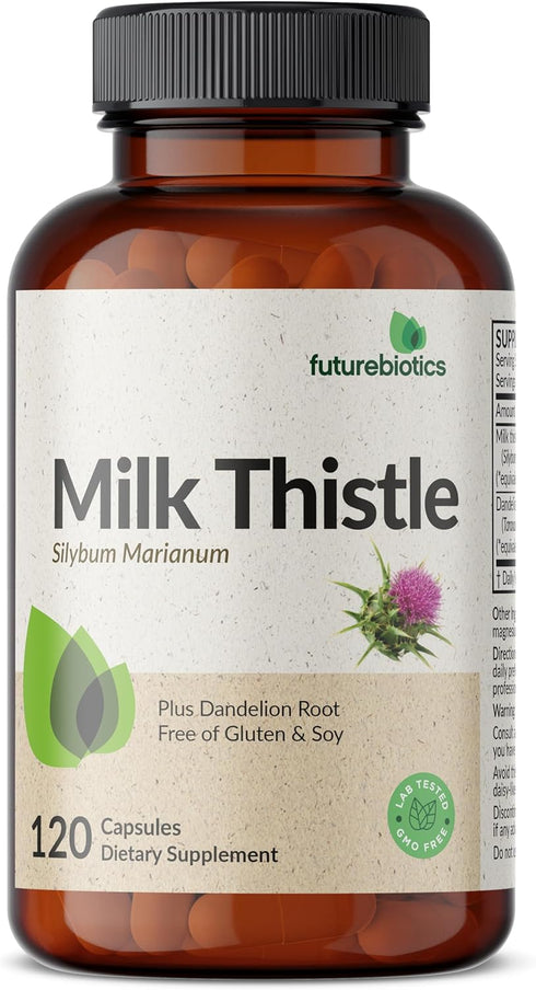 Futurebiotics Milk Thistle & Dandelion Root - Liver Health Support, Antioxidant, 120 Capsules