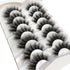 Pooplunch 7 Pairs Pack False Eyelashes Faux Mink Cat-Eye Look 18MM Wispy Long 8D Volume Fake Eyelash Strips