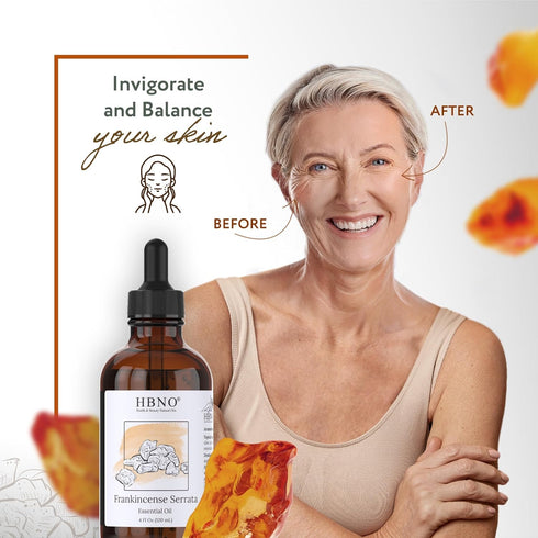 HBNO California Bottled Frankincense Essential Oil (Serrata) 4 fl oz (120ml) - Premium Grade for Skin and Aromatherapy