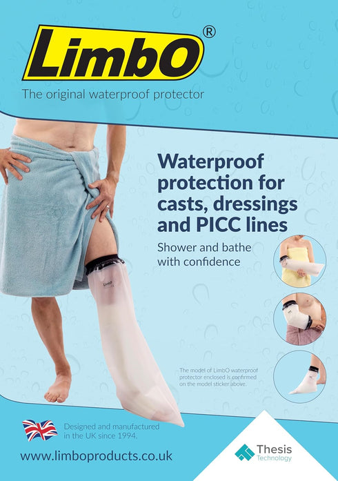 Waterproof Cast and Bandage Protector - Half Leg (M180, Weight: 224-308 pounds)