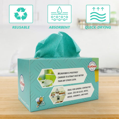 Microfiber Cleaning Cloth, Lint-Free Shop Towels, 40 Pack Reusable Rags for Home, Kitchen, and Car