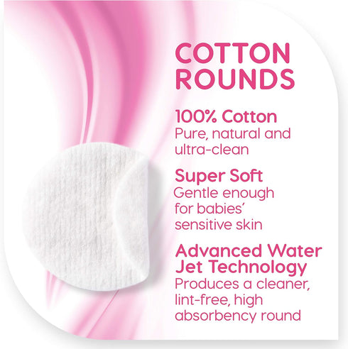 Medline Simply Soft Cotton Rounds (300 Count) – 100% Cotton Absorbent, Textured Cotton Pads, Lint-Free